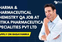 Pharma & Pharmaceutical Chemistry Jobs