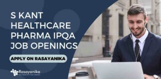 Pharma Jobs in IPQA at S Kant Healthcare