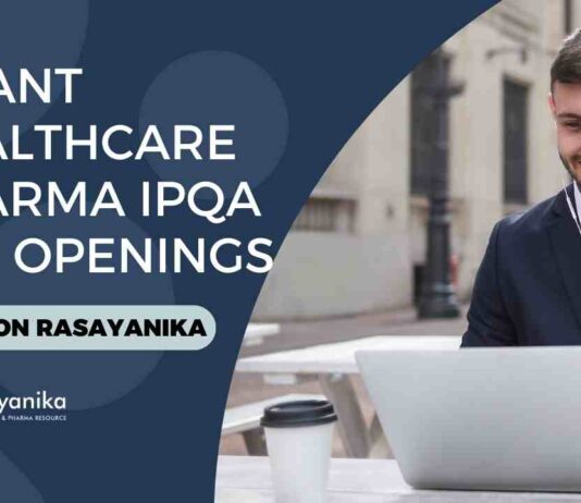 Pharma Jobs in IPQA at S Kant Healthcare