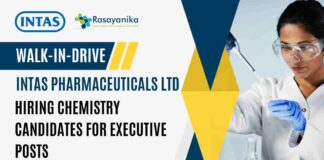 MSc Chemistry Job Vacancies at Intas