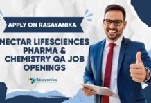 Pharma & Chemistry Jobs in QA at Nectar Lifesciences