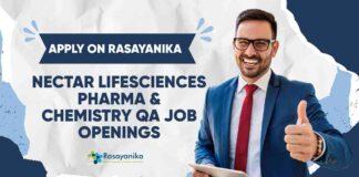 Pharma & Chemistry Jobs in QA at Nectar Lifesciences