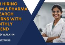 MSc Chemistry Internships India