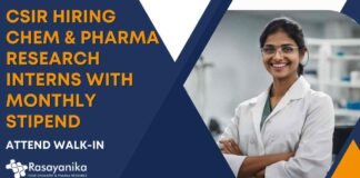 MSc Chemistry Internships India