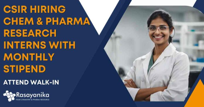 MSc Chemistry Internships India