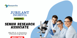 Chemical Engineering Jobs at Jubilant Apply Now for the Senior Research Associate Role
