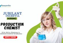 Chemical Science Jobs at Jubilant Ingrevia | BSc Graduates Apply Now for the Production Chemist Role