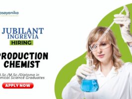 Chemical Science Jobs at Jubilant Ingrevia | BSc Graduates Apply Now for the Production Chemist Role