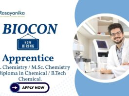 Chemistry Jobs at Biocon | BSc and MSc Chemistry Freshers Apply Now For The Apprentice Role