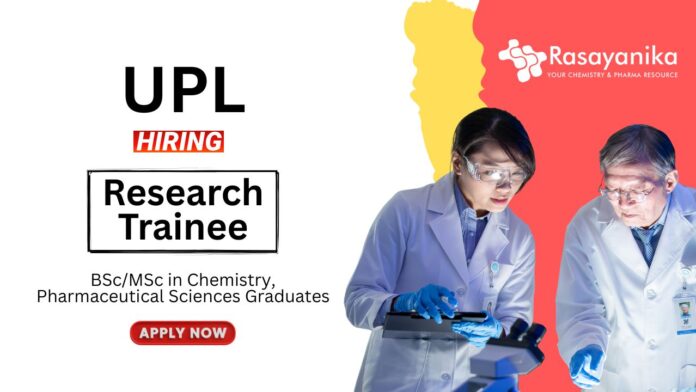 Chemistry Jobs for Freshers BSc MSc Graduates Apply Now for the Research Trainee Position (1)