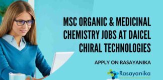 MSc Organic & Medicinal Chemistry Jobs