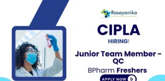 Fresher Quality Control Jobs at Cipla | BPharm Graduates Apply Now