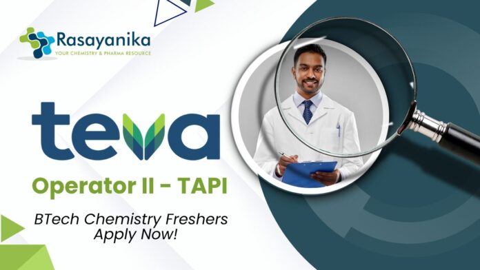 Freshers BTech Chemistry Jobs | Apply Now at Teva Pharmaceuticals 