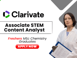 Freshers Chemistry Job at Clarivate - Apply Now for the Associate STEM Content Analyst Role