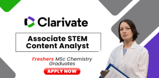 Freshers Chemistry Job at Clarivate - Apply Now for the Associate STEM Content Analyst Role