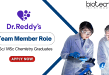 Freshers Chemistry Job at Dr. Reddy’s - BSc MSc Graduates Apply Now