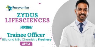 Freshers Job Vacancy at Zydus | BSc and MSc Chemistry Graduates Apply Now