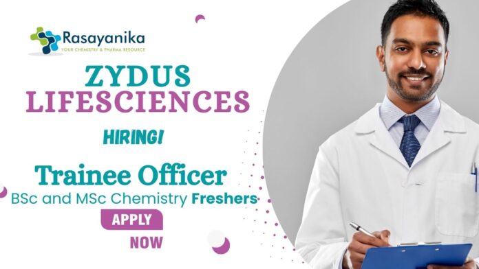 Freshers Job Vacancy at Zydus | BSc and MSc Chemistry Graduates Apply Now