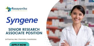 Freshers M Pharma Jobs at Syngene | Apply Now for Senior Research Associate Position