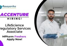 Freshers MPharma Jobs at Accenture | Apply Now For Life Science Regulatory Services Associate Role