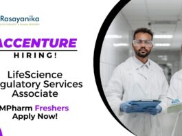 Freshers MPharma Jobs at Accenture | Apply Now For Life Science Regulatory Services Associate Role