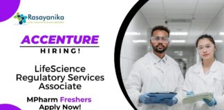 Freshers MPharma Jobs at Accenture | Apply Now For Life Science Regulatory Services Associate Role