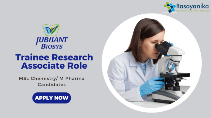 Freshers MSc Chemistry Jobs at Jubilant Biosys Ltd | Apply Now for Research Associate Role