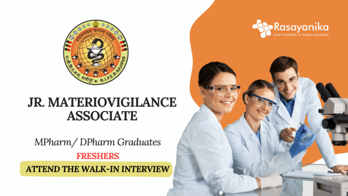 Freshers Pharma Jobs at NIPER Hajipur - MPharm Graduates Attend the Walk-In Interview  (1)
