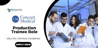 Freshers Production Trainee Jobs at  Concept Medical | MSc Chemistry Candidates Apply Now