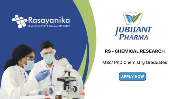 Chemical Engineering Jobs at Jubliant - MSc Graduates Apply for the RS - Chemical Research Position