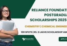 Reliance Foundation Postgraduate Scholarships 2025-26 For Chemistry