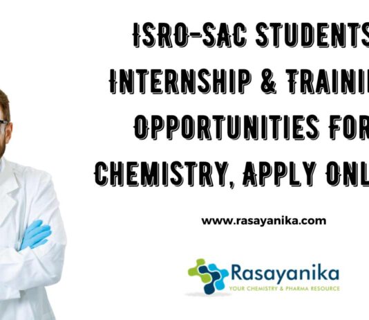 Govt Chemistry Internships Latest in SAC-ISRO