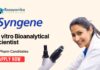 Latest Scientist Jobs at Syngene | Apply Now for In Vitro Bioanalytical Position