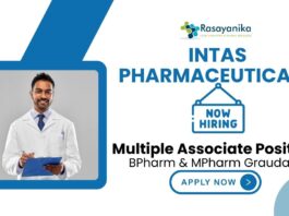 Intas Pharmaceuticals Jobs | MPharm Graduates Apply Now for Multiple Associate Positions