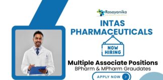 Intas Pharmaceuticals Jobs | MPharm Graduates Apply Now for Multiple Associate Positions
