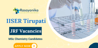 JRF Vacancies at IISER Tirupati | MSc Chemistry Candidates Apply Now