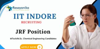 JRF Vacancies at IIT Indore | MSc/ M Tech Chemical Engineering Candidates Apply Now