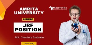 JRF Vacancy at Amrita Vishwa Vidyapeetham MSc Chemistry Graduates Apply Online