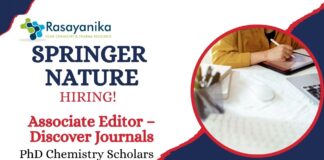 Job Opportunities for PhD Chemistry Scholars | Apply Now For Associate Editor – Discover Journals Role