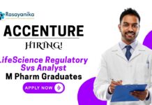 Jobs at Accenture | M Pharm Graduates Apply Now For The LifeScience Regulatory Svs Analyst Role