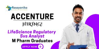Jobs at Accenture | M Pharm Graduates Apply Now For The LifeScience Regulatory Svs Analyst Role
