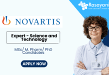 Pharma Job Vacancies For MPharma at Novartis