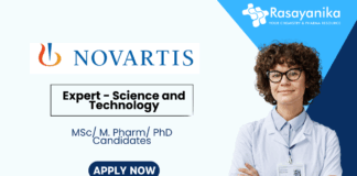 Pharma Job Vacancies For MPharma at Novartis