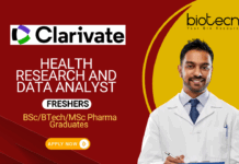 Jobs for Pharma Graduates - Apply Now for the Healthcare Research & Data Analyst Role at Clarivate