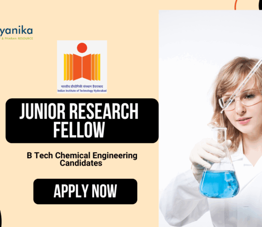 Junior Research Fellow At IIT Hyderabad | B Tech Chemical Engineering Candidates Apply Now