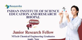 Junior Research Fellow Jobs at IISER Bhopal | MTech Chemical Engineering Graduates Apply Now