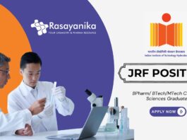 Junior Research Fellow Position at IIT Hyderabad BPharm Graduates Apply Now