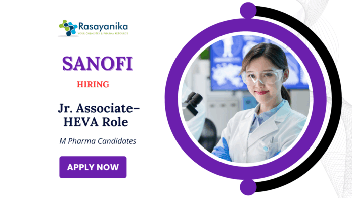 Latest Pharma Data Analysis Jobs at Sanofi | Apply Now for Jr. Associate – HEVA Role