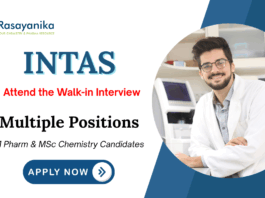 M Pharm Jobs at Intas Pharmaceutical  | Apply Now for Multiple Positions