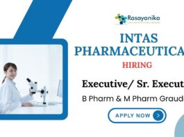 Latest M Pharm Jobs at Intas Pharmaceuticals | Attend the Walk-in Drive